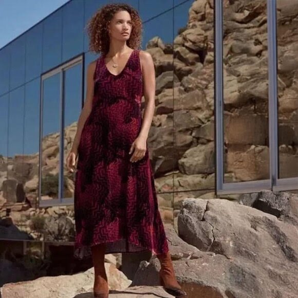 Johnny Was NEW Belle Velvet Sleeveless Tank Midi Dress Size S $328